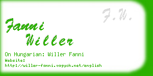 fanni willer business card